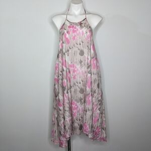 Courtney Washington pink grey halter dress L